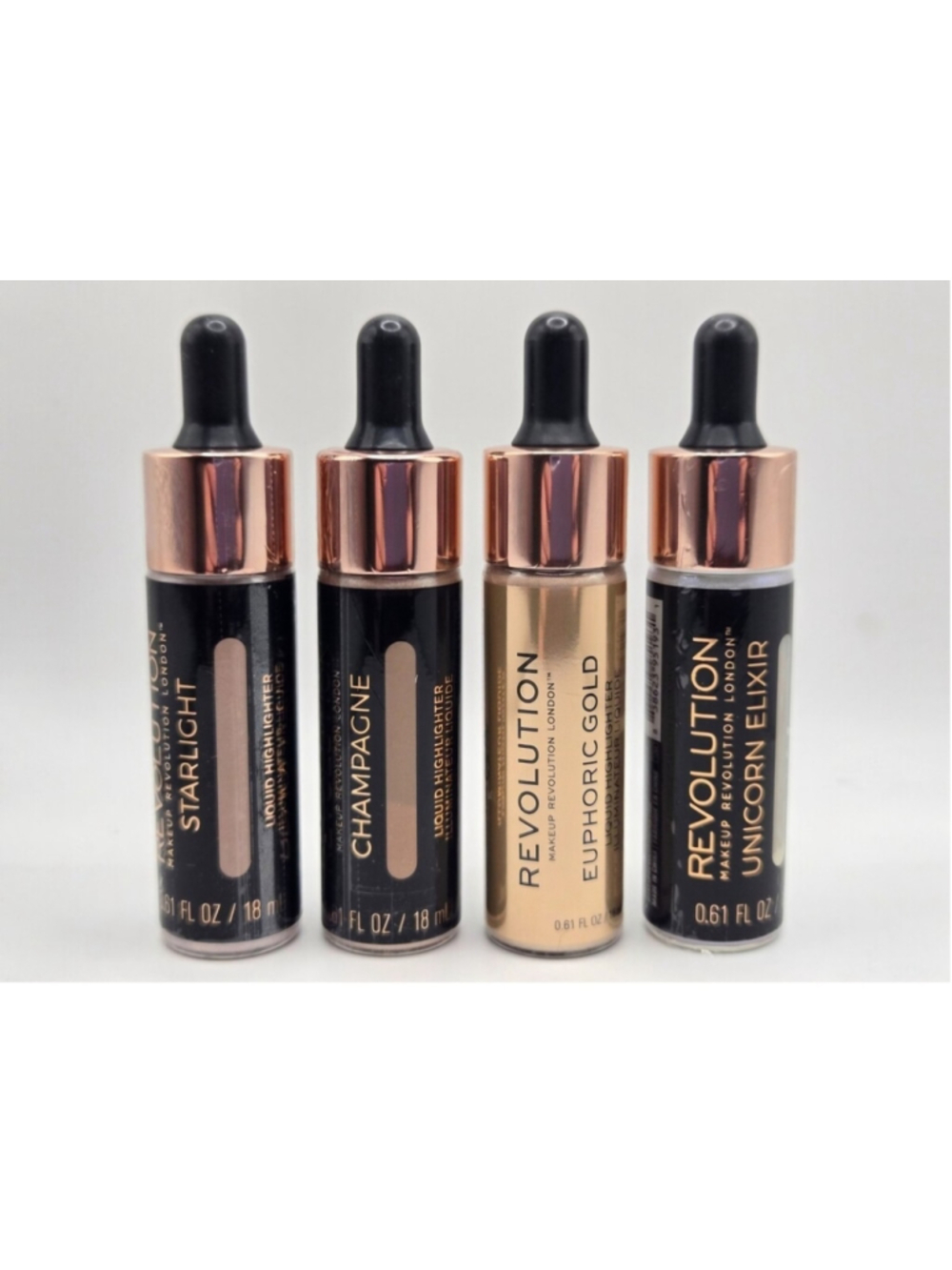 Revolution Makeup Liquid Highlighter Shimmer Illuminator Glow Drops 18ml Lot 4